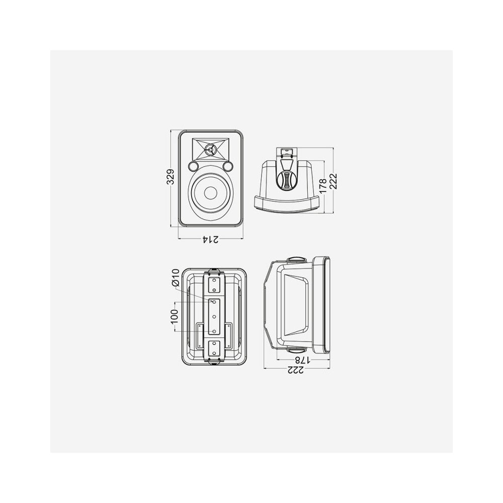 Audiophony Tropicalized speaker 6' 100V 7.5~60W/8ohm -White - IP55 (price for carton of 2pcs)