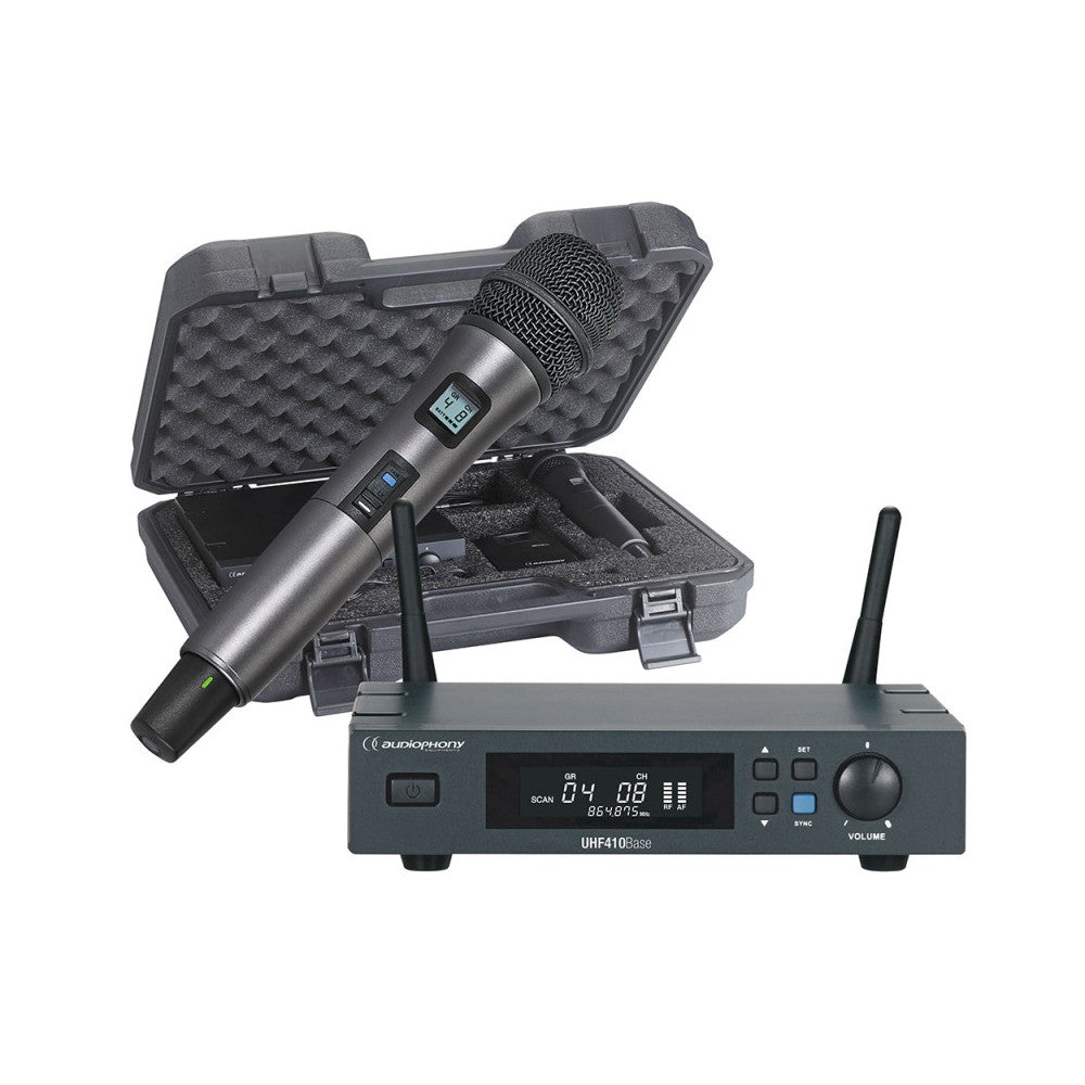 Audiophony UHF receiver pack with hand microphone and case - 500MHz
