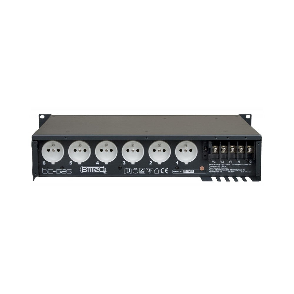 Briteq Professional Dimmer / Switch pack de 6 canales para montaje en rack de 19"
