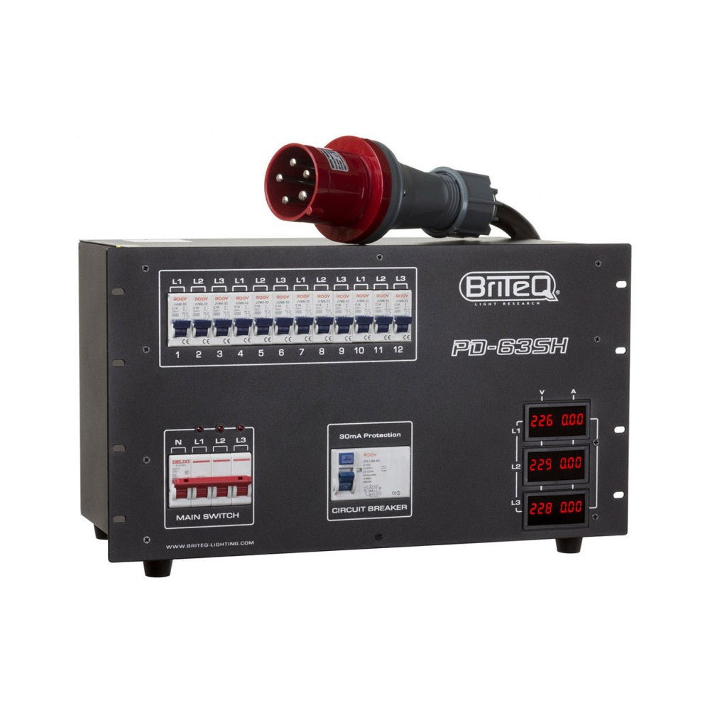 Briteq PD-63SH/FRA-BEL - Power distributor 63 A / HARTING+SOCAPEX (F