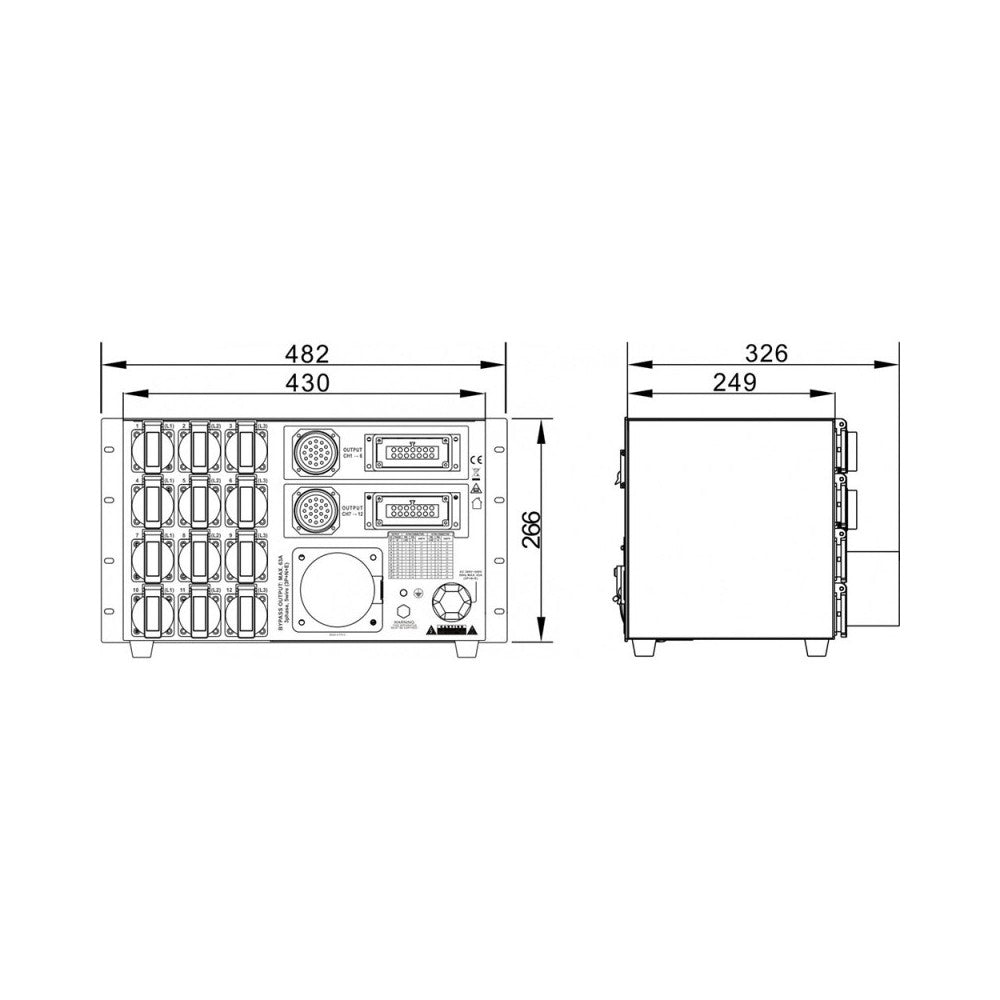 Briteq PD-63SH/FRA-BEL - Distribuidor de corriente 63 A / HARTING+SOCAPEX (F