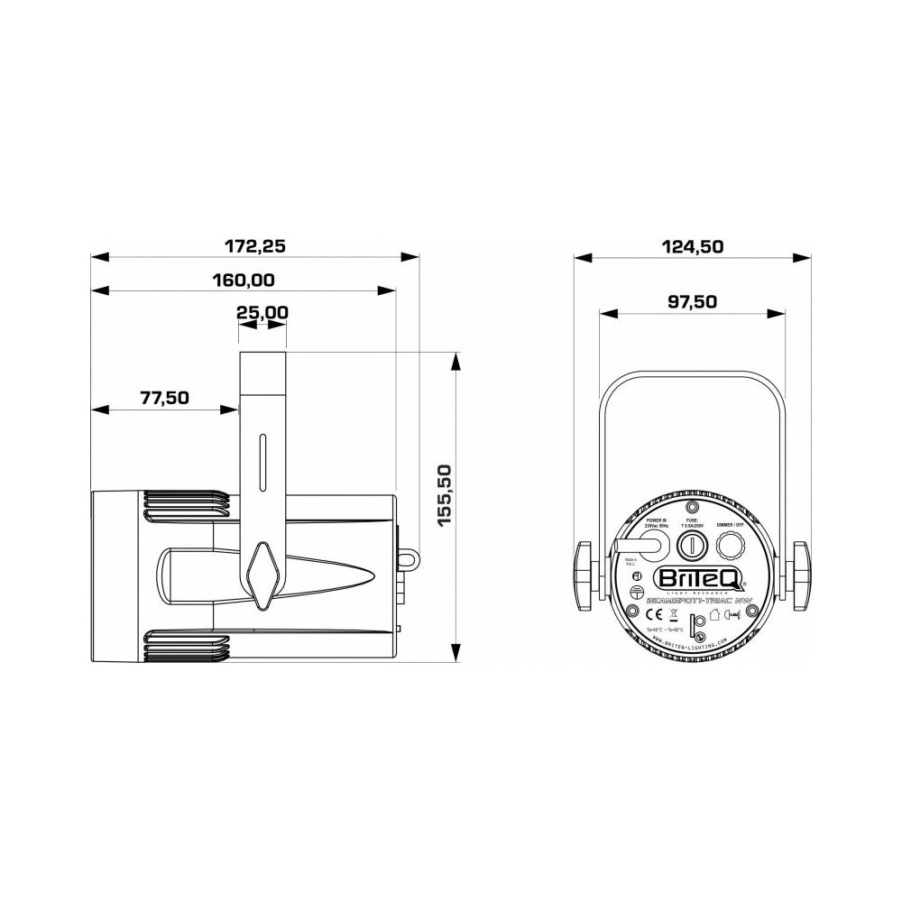 Briteq LED Pinspot Projector white 4500K 15W -  4°