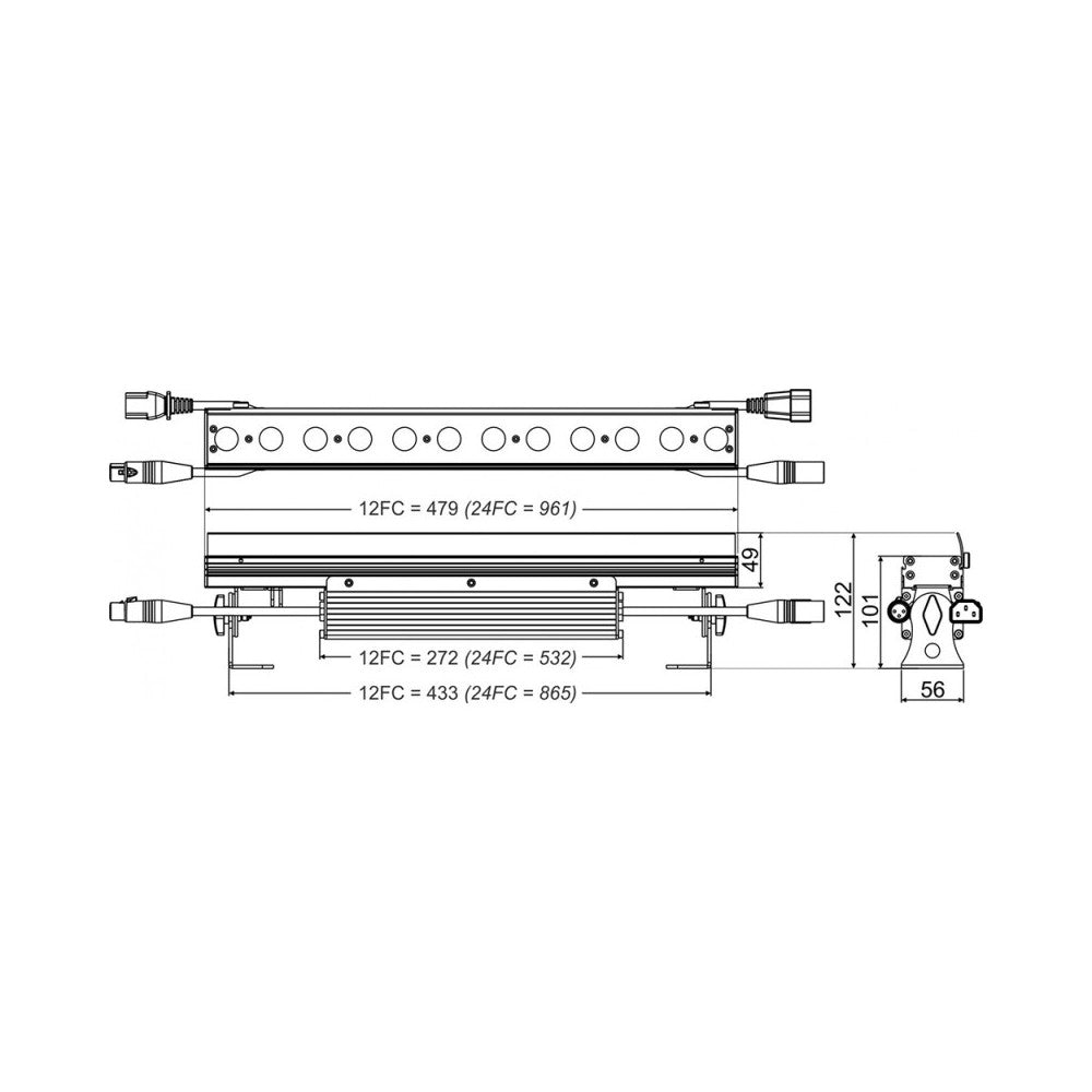 Briteq LED Bar RGBW 48cm (12x4W) - 25° 2 sections