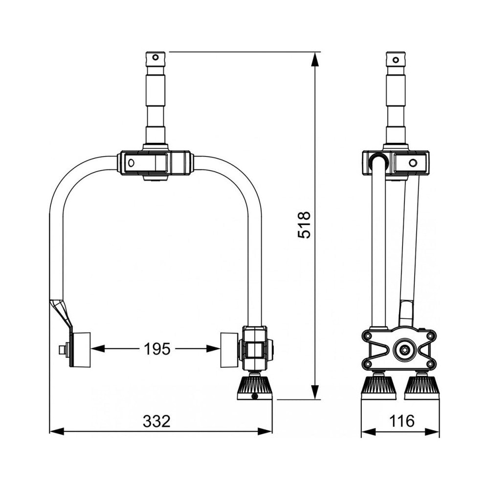 Briteq Pole-operated yoke for easy manual positioning of theatre projectors