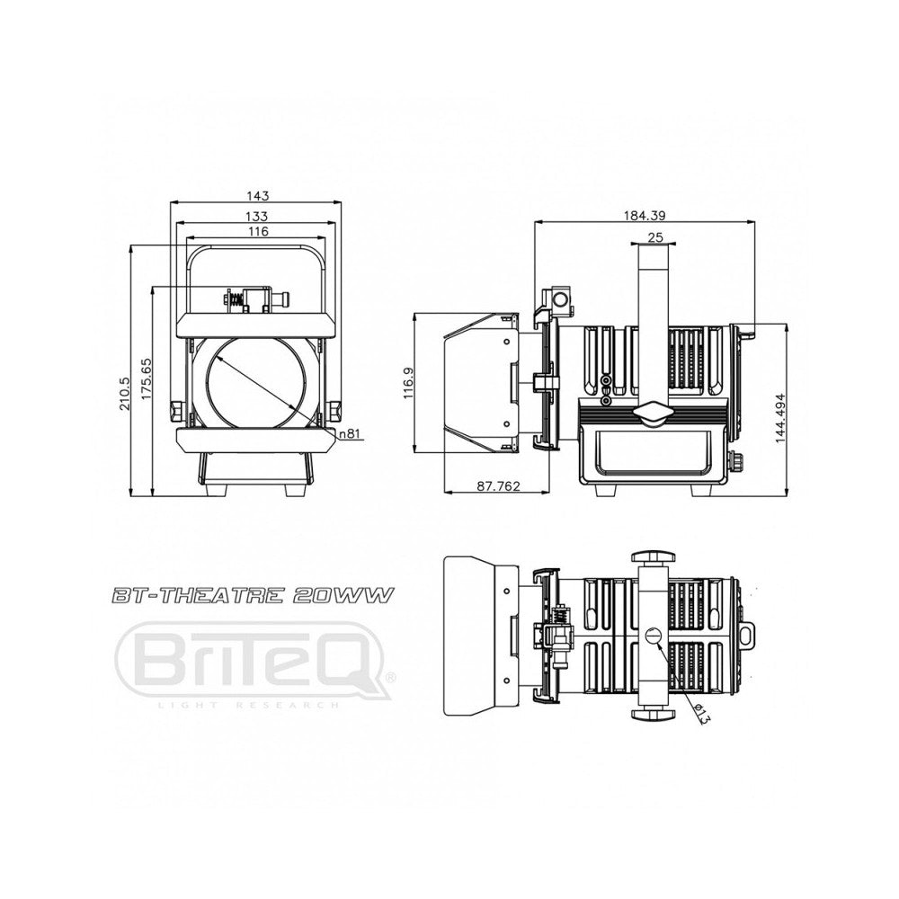 Briteq BT-THEATRE 20 W W Foco LED 20 W, 3000 K
