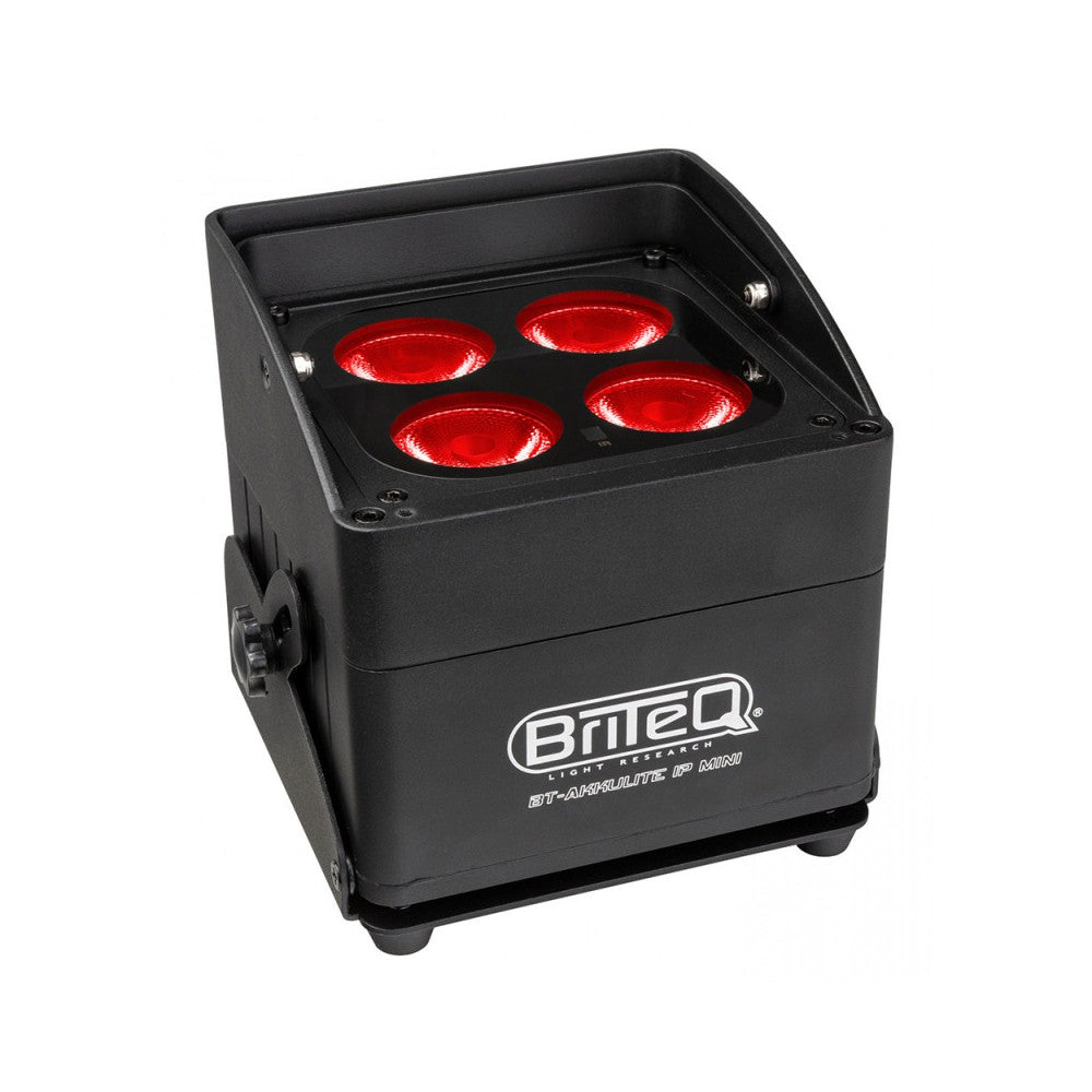 Briteq BT-AKKULITE IP MINI Battery Powered Spotlight with 4 x 5-in-1 RGBWA IP65 LEDs
