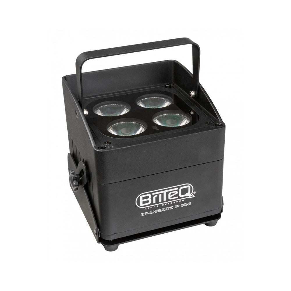 Briteq BT-AKKULITE IP MINI Battery Powered Spotlight with 4 x 5-in-1 RGBWA IP65 LEDs