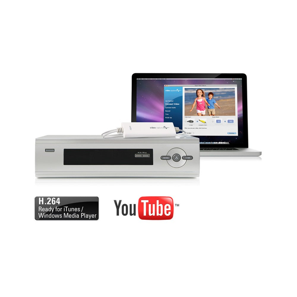 Elgato Digitaliza vídeo de un magnetoscopio, una videocámara y otras fuentes de vídeo analógicas para su reproducción en Mac, PC y iPad
