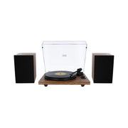 Enova Hifi Speakers + USB/Bluetooth Hi-Fi turntable with Ortofon OM 5E - wood finish