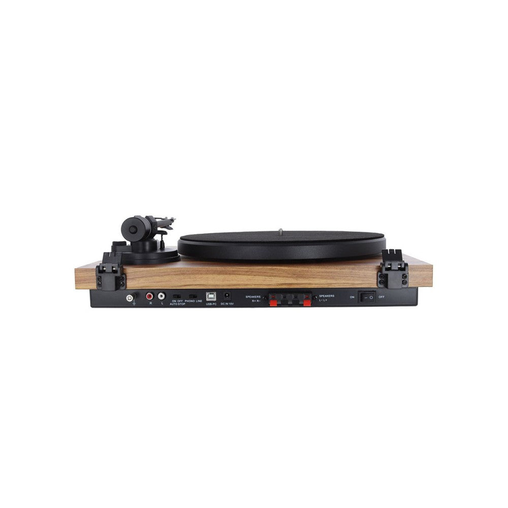 Enova Hifi Speakers + USB/Bluetooth Hi-Fi turntable with Ortofon OM 5E - wood finish