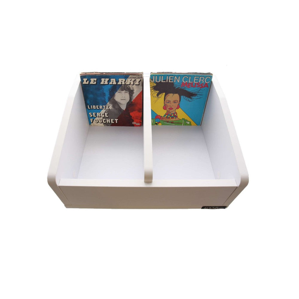 Mueble Enova Hifi blanco para vinilos de 45 rpm