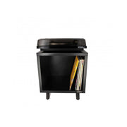 Enova Hifi Black Hi-Fi furniture for a turntable and more than a hundred vinyls, rear closed
