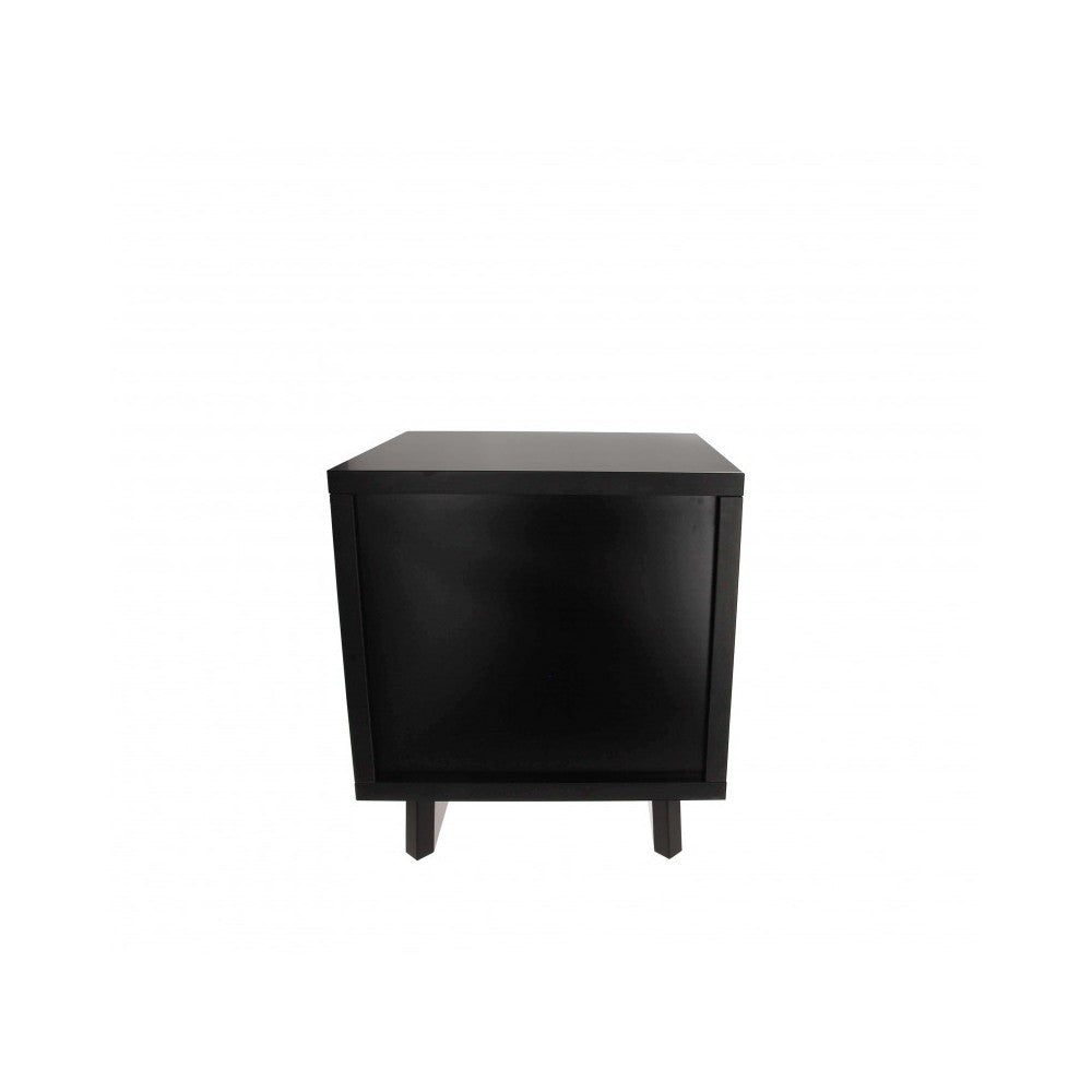 Enova Hifi Black Hi-Fi furniture for a turntable and more than a hundred vinyls, rear closed