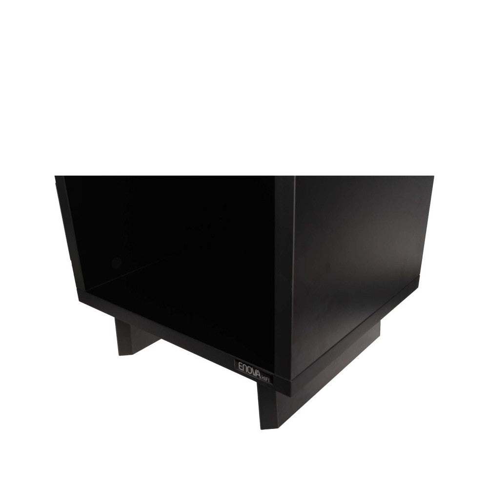Enova Hifi Black Hi-Fi furniture for a turntable and more than a hundred vinyls, rear closed