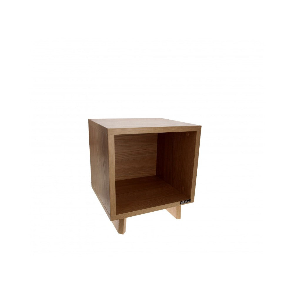 Enova Hifi Wooden Hi-Fi furniture for turntable and more than a hundred vinyls, closed back