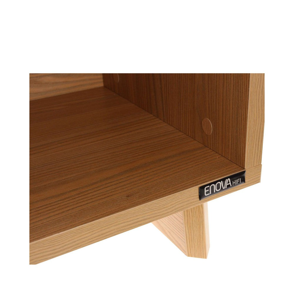 Enova Hifi Wooden Hi-Fi furniture for turntable and more than a hundred vinyls, closed back