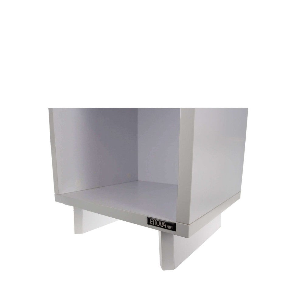 Enova Hifi White Hi-Fi furniture for turntable and more than a hundred vinyls, rear closed