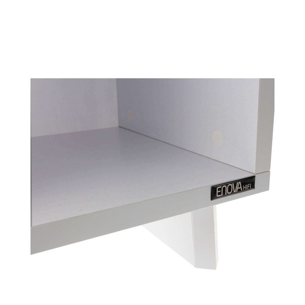 Enova Hifi White Hi-Fi furniture for turntable and more than a hundred vinyls, rear closed