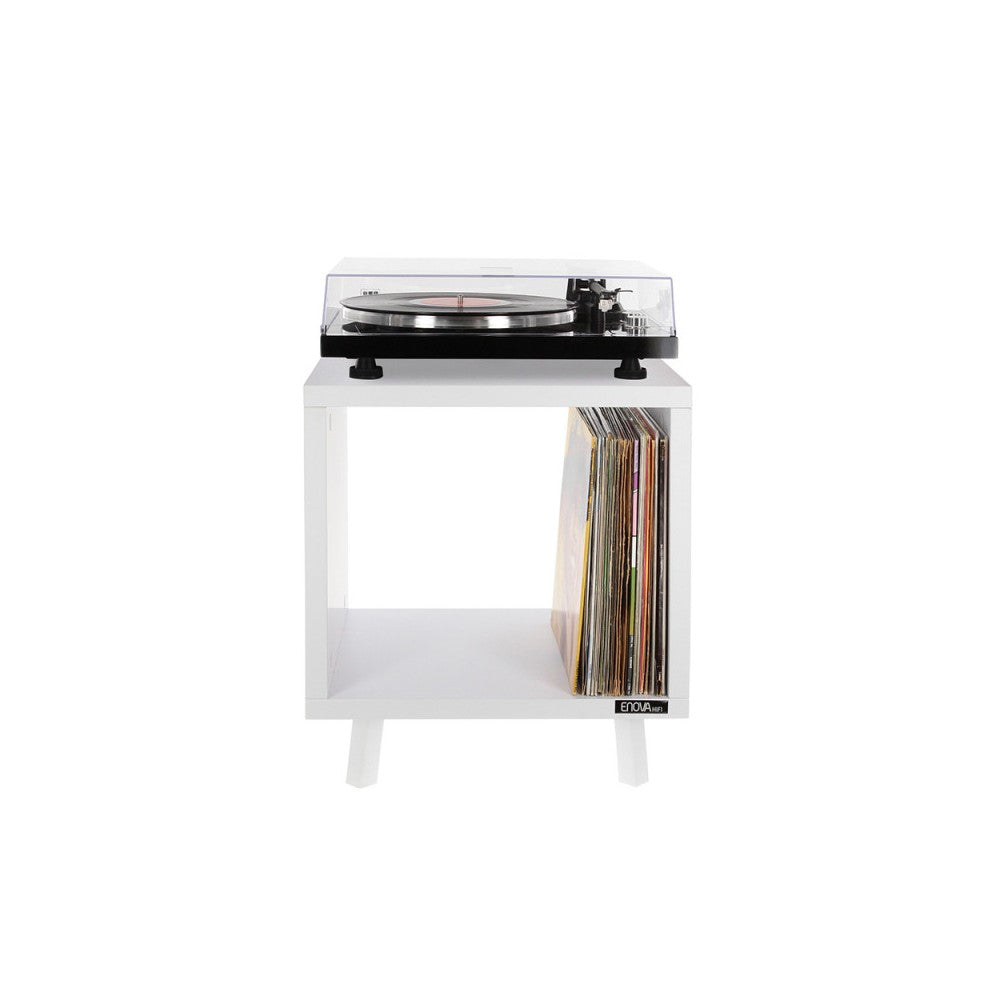Enova Hifi White Hi-Fi furniture for turntable and more than a hundred vinyls