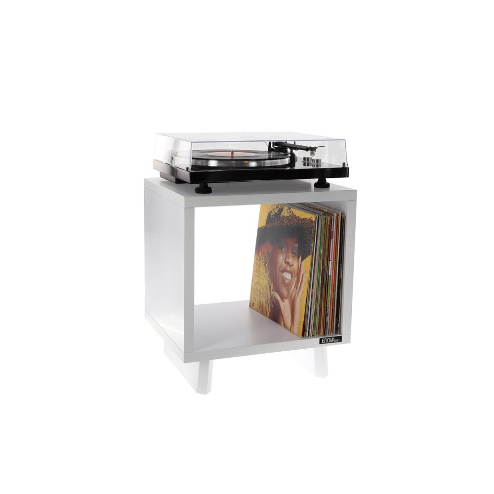 Enova Hifi White Hi-Fi furniture for turntable and more than a hundred vinyls