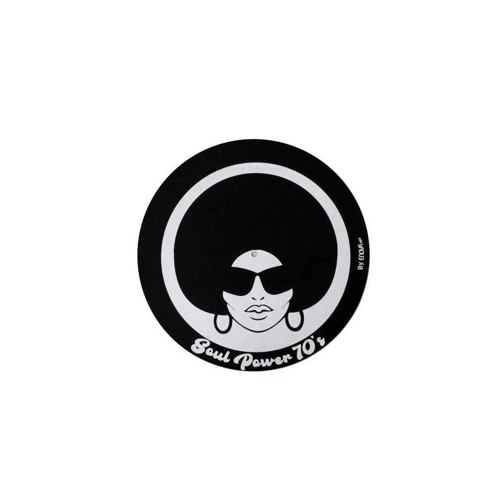 Enova Hifi Felt for turntables, 70'S look with an Afro woman cut design