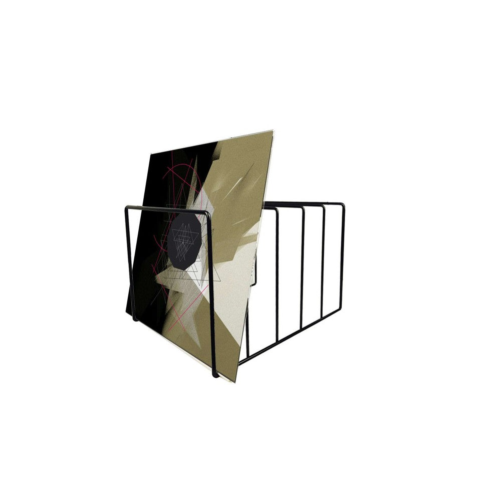 Soporte para vinilos Enova Hifi Steel, un soporte metálico para sujetar y guardar vinilos fácilmente