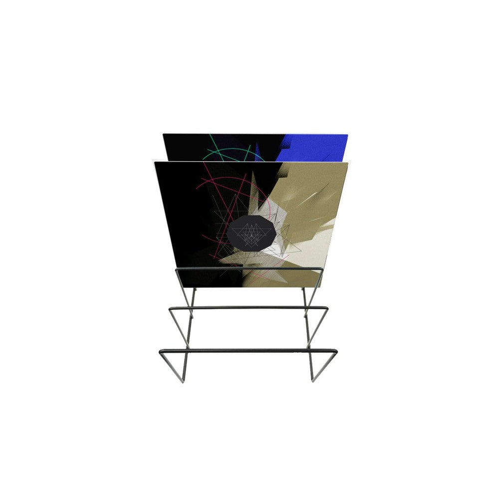 Soporte para vinilos Enova Hifi Steel, un soporte metálico para sujetar y guardar vinilos fácilmente