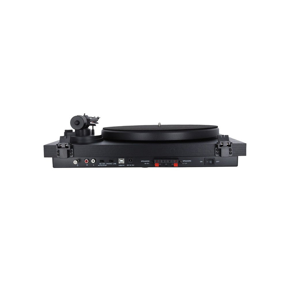 Enova Hifi Speakers + USB/Bluetooth Hi-Fi turntable with Ortofon OM 5E - black finish