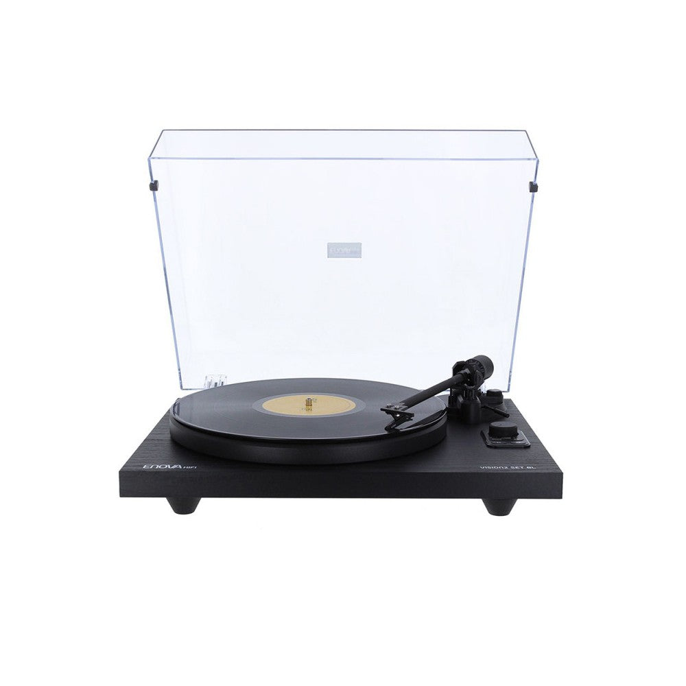 Enova Hifi Speakers + USB/Bluetooth Hi-Fi turntable with Ortofon OM 5E - black finish