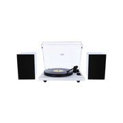 Enova Hifi Speakers + USB/Bluetooth Hi-Fi turntable with Ortofon OM 5E - white finish