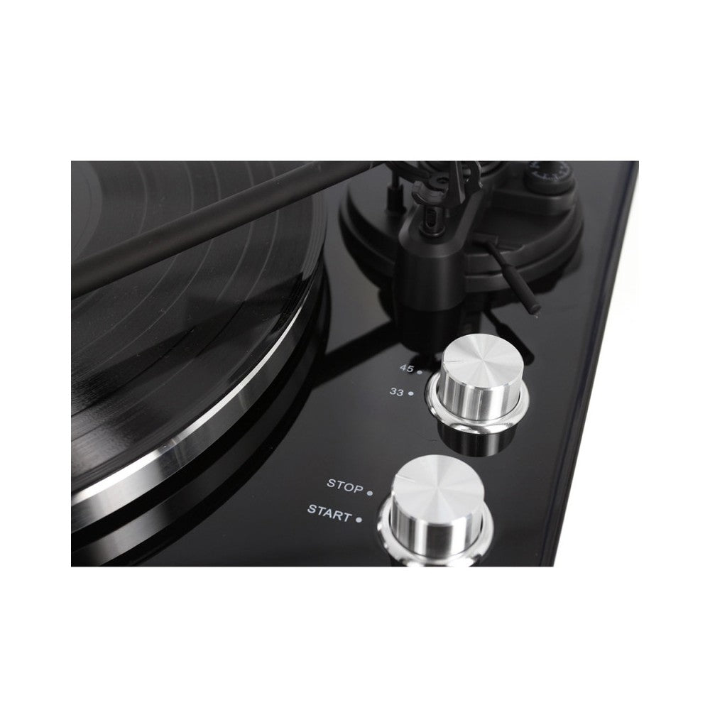 Enova Hifi Hi-Fi USB turntable, glossy dark wood finish, RIAA preamp, Audio Technica 3600L