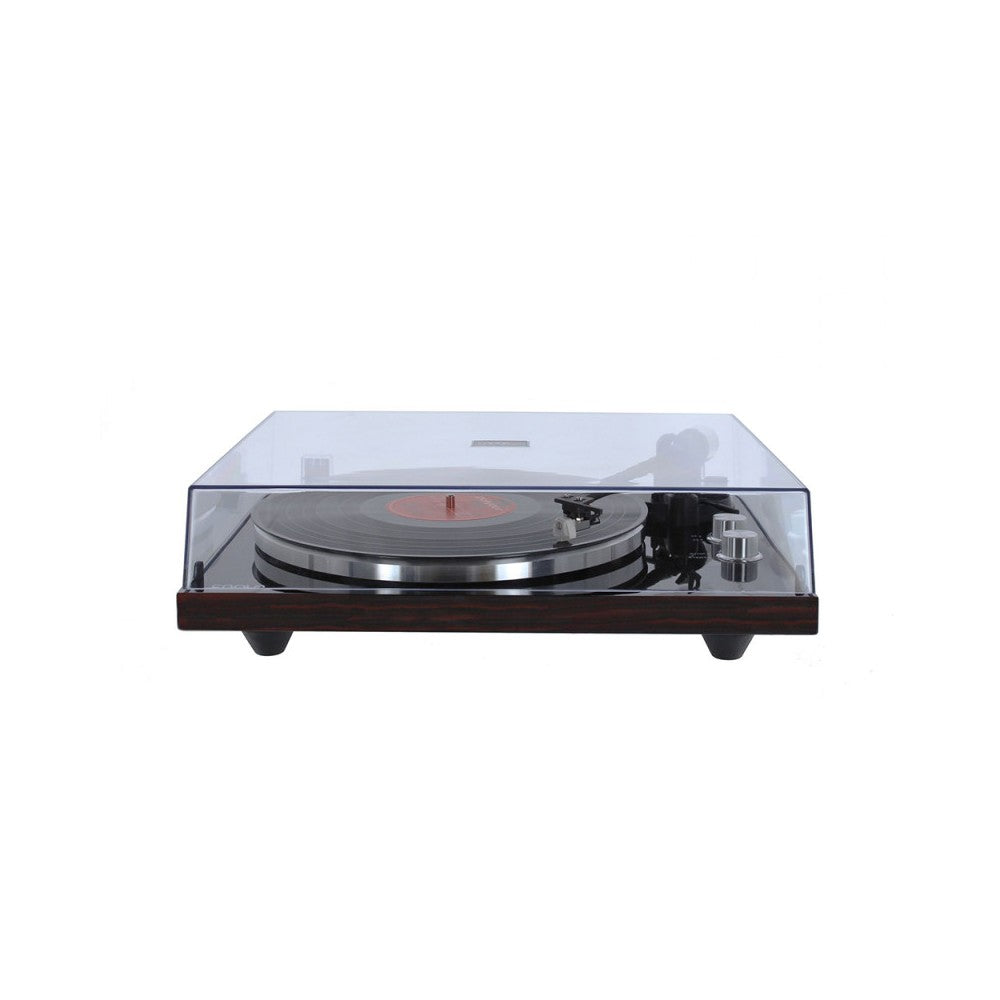 Tocadiscos USB de alta fidelidad Enova Hifi, acabado en madera oscura brillante, preamplificador RIAA, Audio Technica 3600L