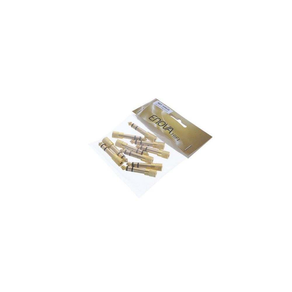 Enova Hifi Gold plated metal headphone adapter from 6.35 mm stereo to 3.5 mm stereo - pack of 10