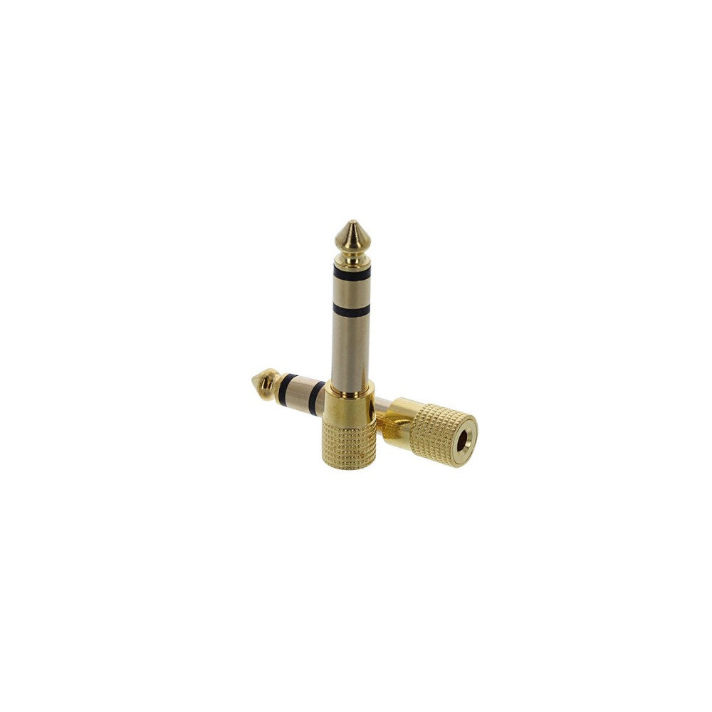 Enova Hifi Gold plated metal headphone adapter from 6.35 mm stereo to 3.5 mm stereo - pack of 2