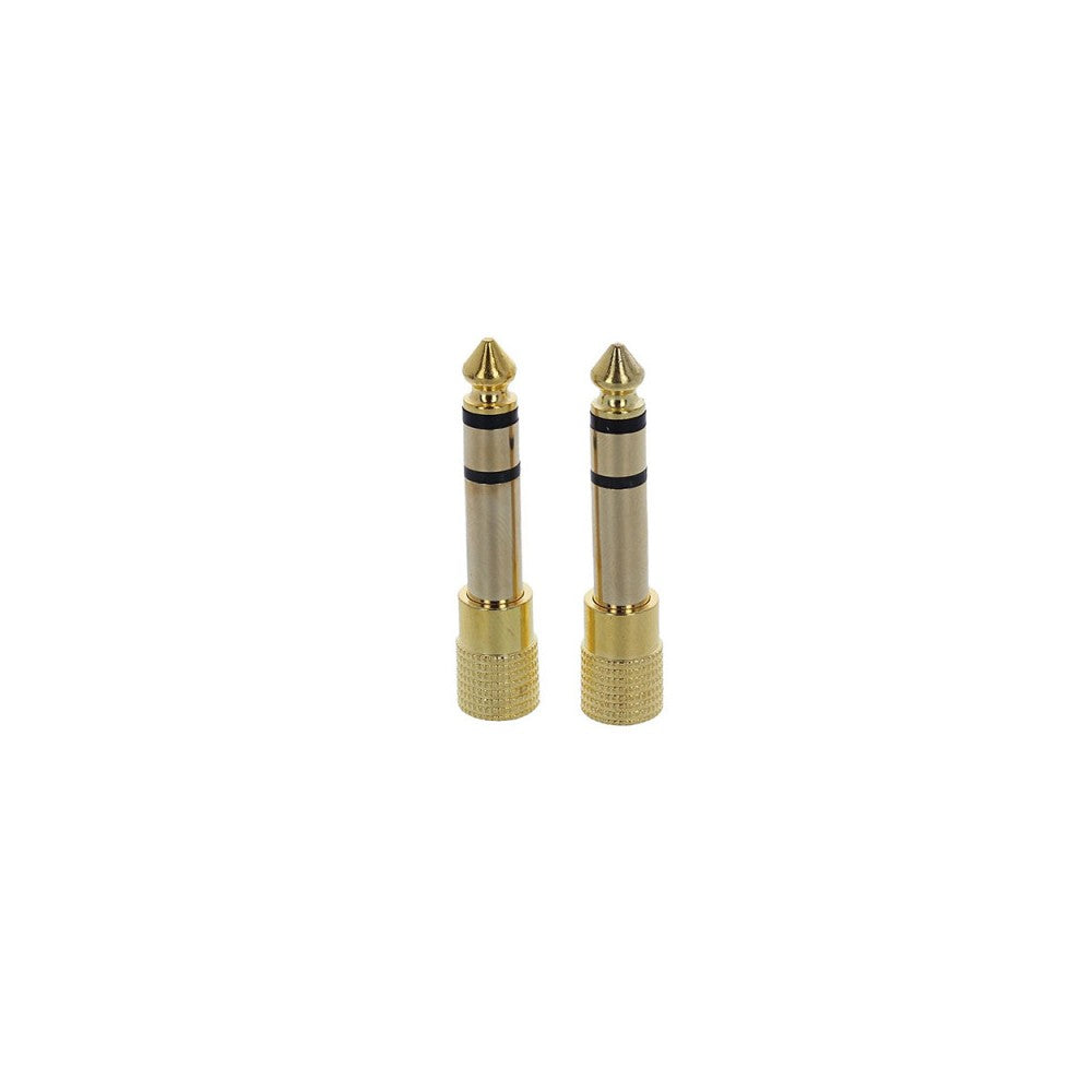 Enova Hifi Adaptador de auriculares de metal chapado en oro de estéreo de 6.35 mm a estéreo de 3.5 mm - paquete de 2