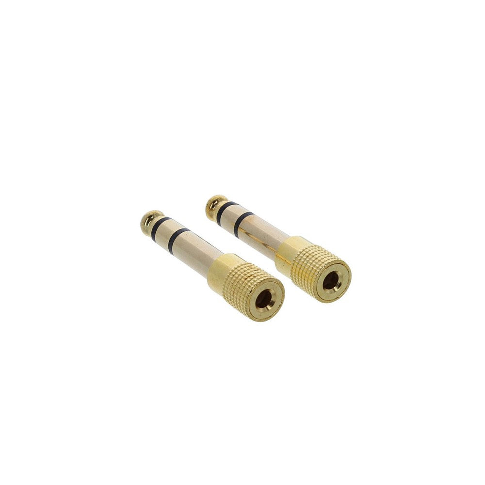 Enova Hifi Gold plated metal headphone adapter from 6.35 mm stereo to 3.5 mm stereo - pack of 2