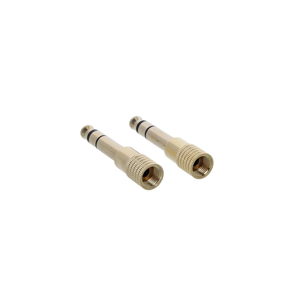 Enova Hifi Gold plated metal headphone adapter from 6.35 mm stereo to 3.5 mm screw stereo - pack of 2