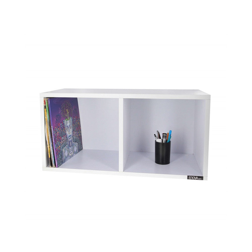 Mueble blanco Enova Hifi para 240 vinilos