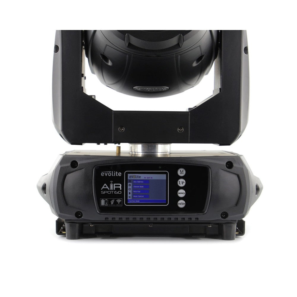 Evolite 60 W cabeza móvil LED con haz que también puede funcionar con batería integrada, DMX inalámbrico y control remoto