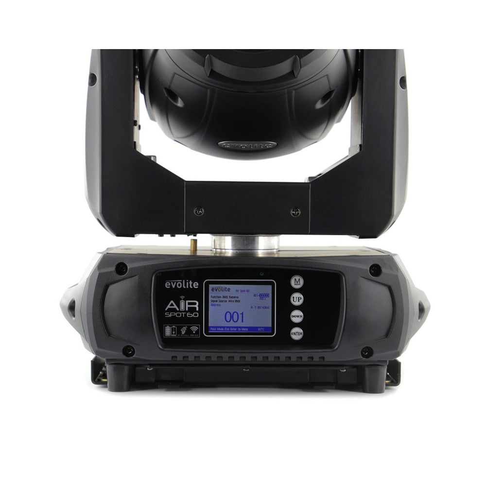 Evolite 60 W cabeza móvil LED con haz que también puede funcionar con batería integrada, DMX inalámbrico y control remoto