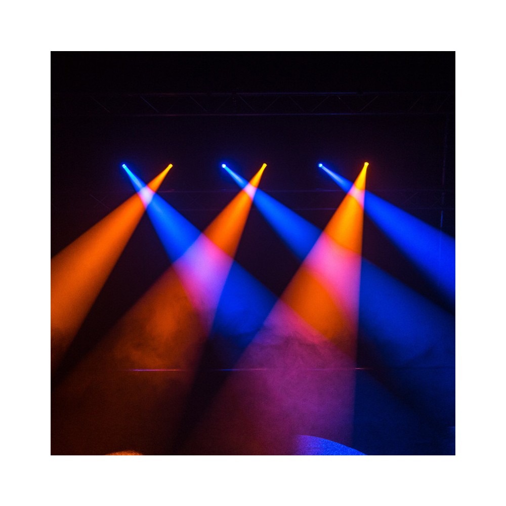 Evolite 60 W cabeza móvil LED con haz que también puede funcionar con batería integrada, DMX inalámbrico y control remoto