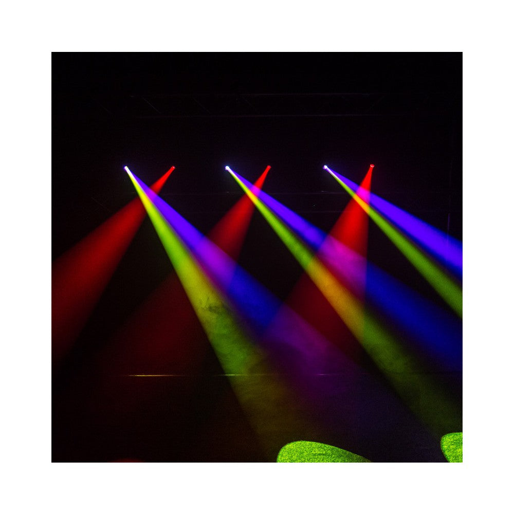 Evolite 60 W cabeza móvil LED con haz que también puede funcionar con batería integrada, DMX inalámbrico y control remoto