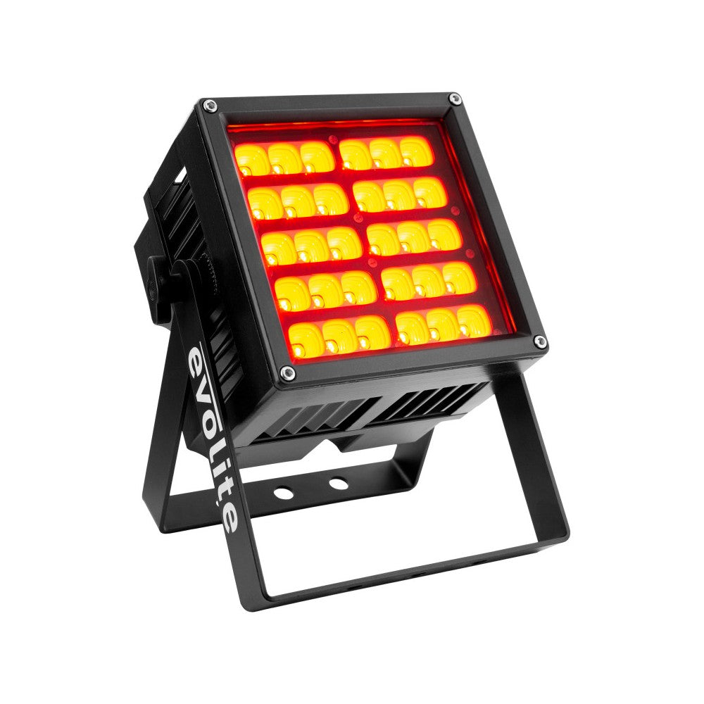 Evolite Battery-powered 30 x 5 W RGB LED architectural projector with reflector system, IP 65