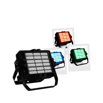 Proyector arquitectónico LED RGB Evolite 54 x 5 W con revolucionario sistema de reflector, IP 65