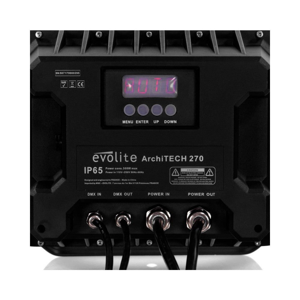 Evolite 54 x 5 W RGB LED architectural projector with revolutionary reflector system, IP 65