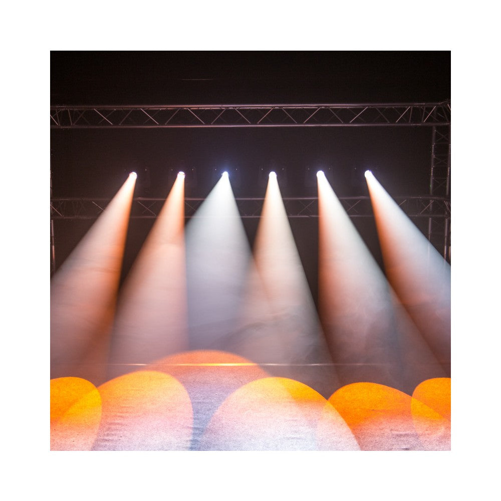 Evolite 250 W LED spot zoom moving head controllable in DMX