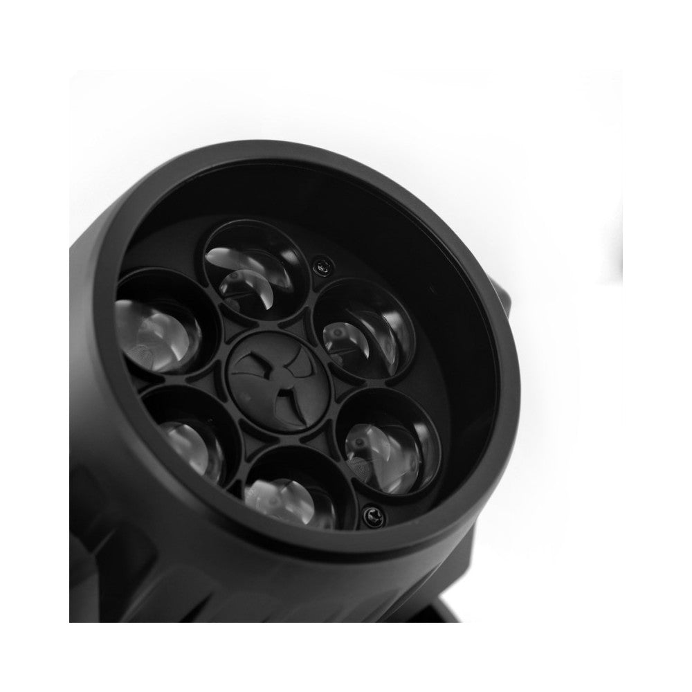 Evolite 6 x 10 W RGBW Quad LEDs, cabezal móvil wash con zoom