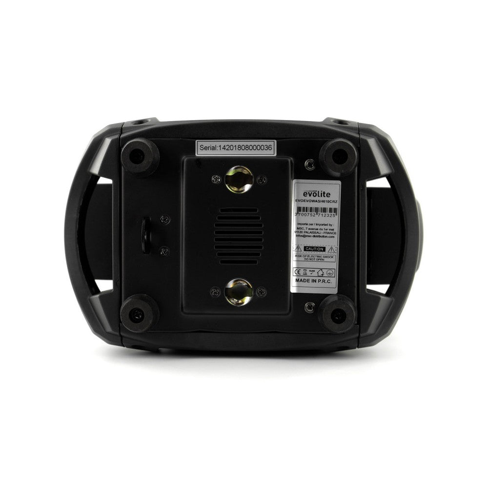 Evolite 6 x 10 W RGBW Quad LEDs, cabezal móvil wash con zoom