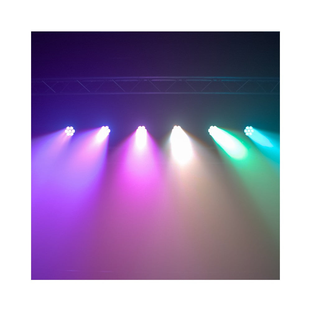Evolite 7 x 30 W wash moving head with zoom, DMX controllable