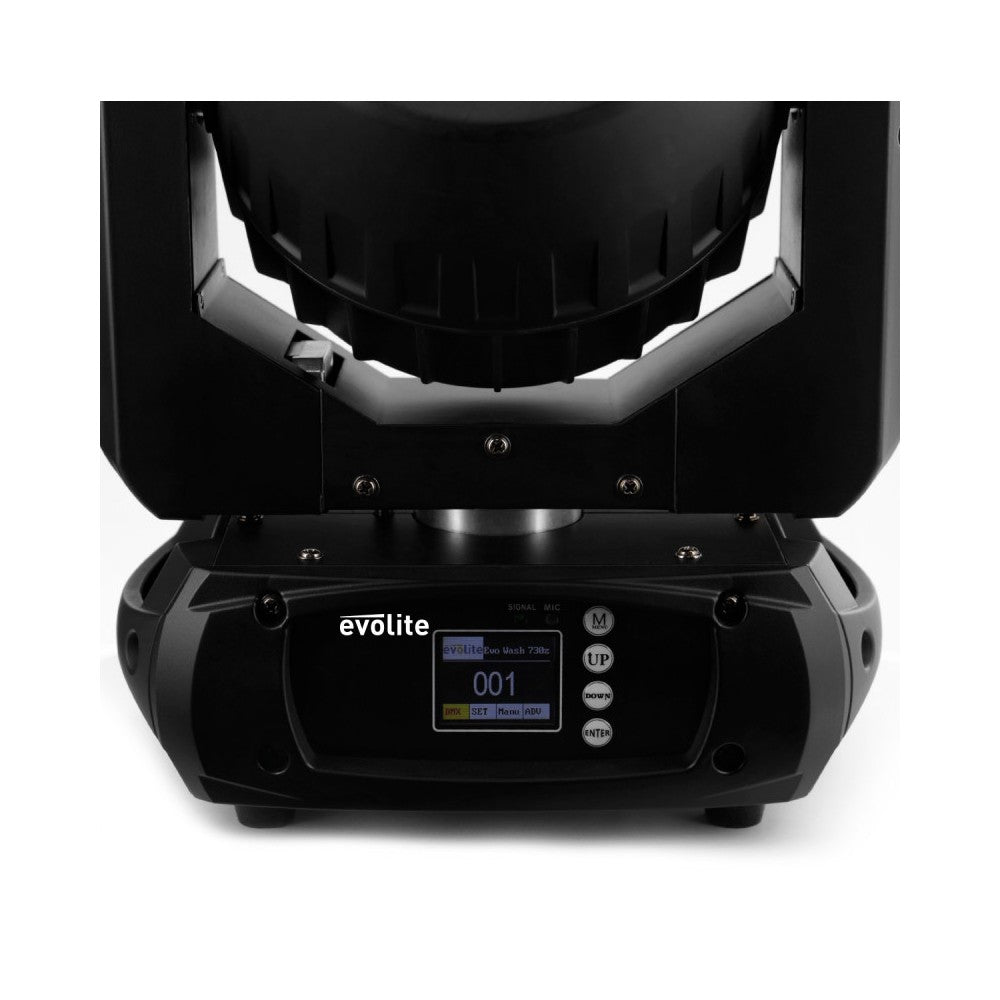 Evolite 7 x 30 W wash moving head with zoom, DMX controllable